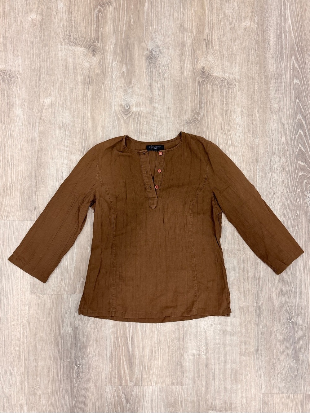🤎 Brown Boho Peasant Blouse | Lightweight Earth Tone Top
